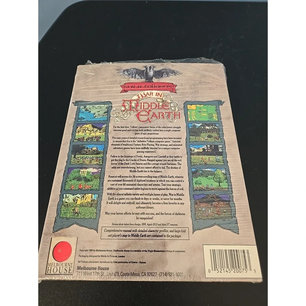 JRR Tolkien's War in Middle Earth IBM PC Game Floppy Disks Manual Map Complete